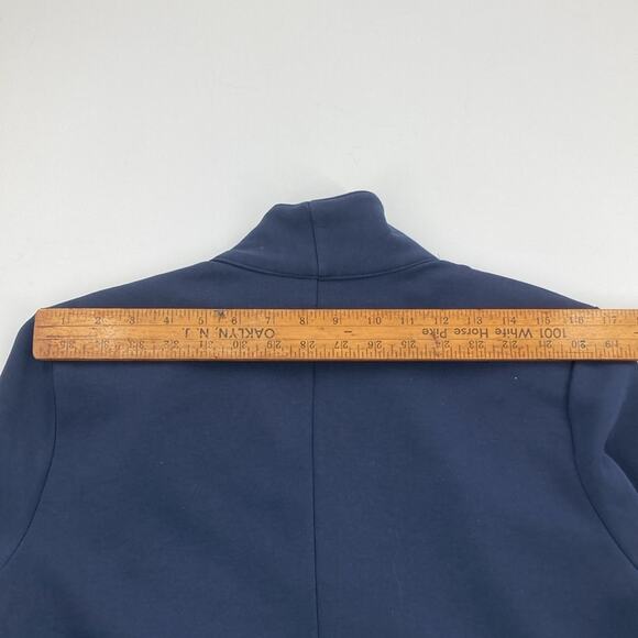 NY Collection Woman Navy Blue Open Front Ponte Knit Cardigan Size 1X New - Picture 14 of 14